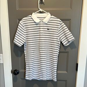 Nike White and Black Polo Shirt Classic Style